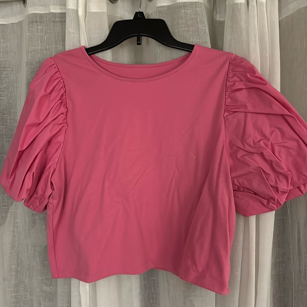 Pink Target A New Day Puff Sleeve Top/Blouse